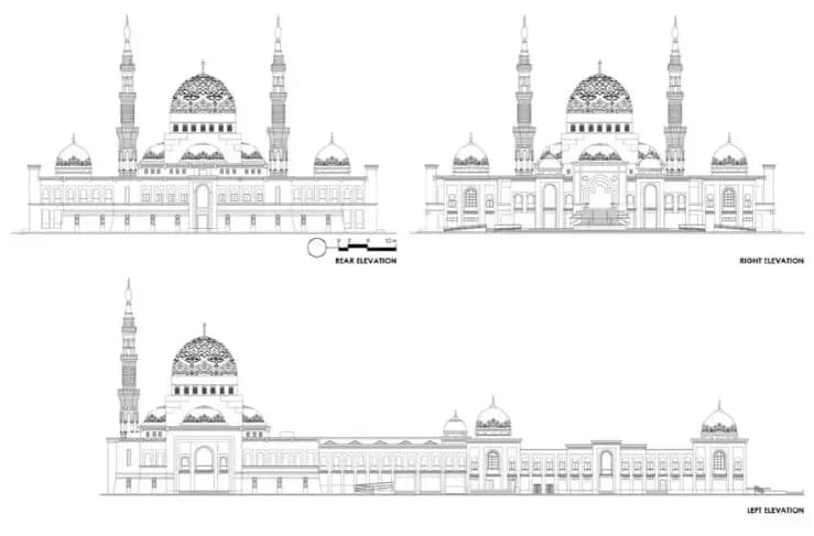 Al-Bukhary Mosque, drawing 1