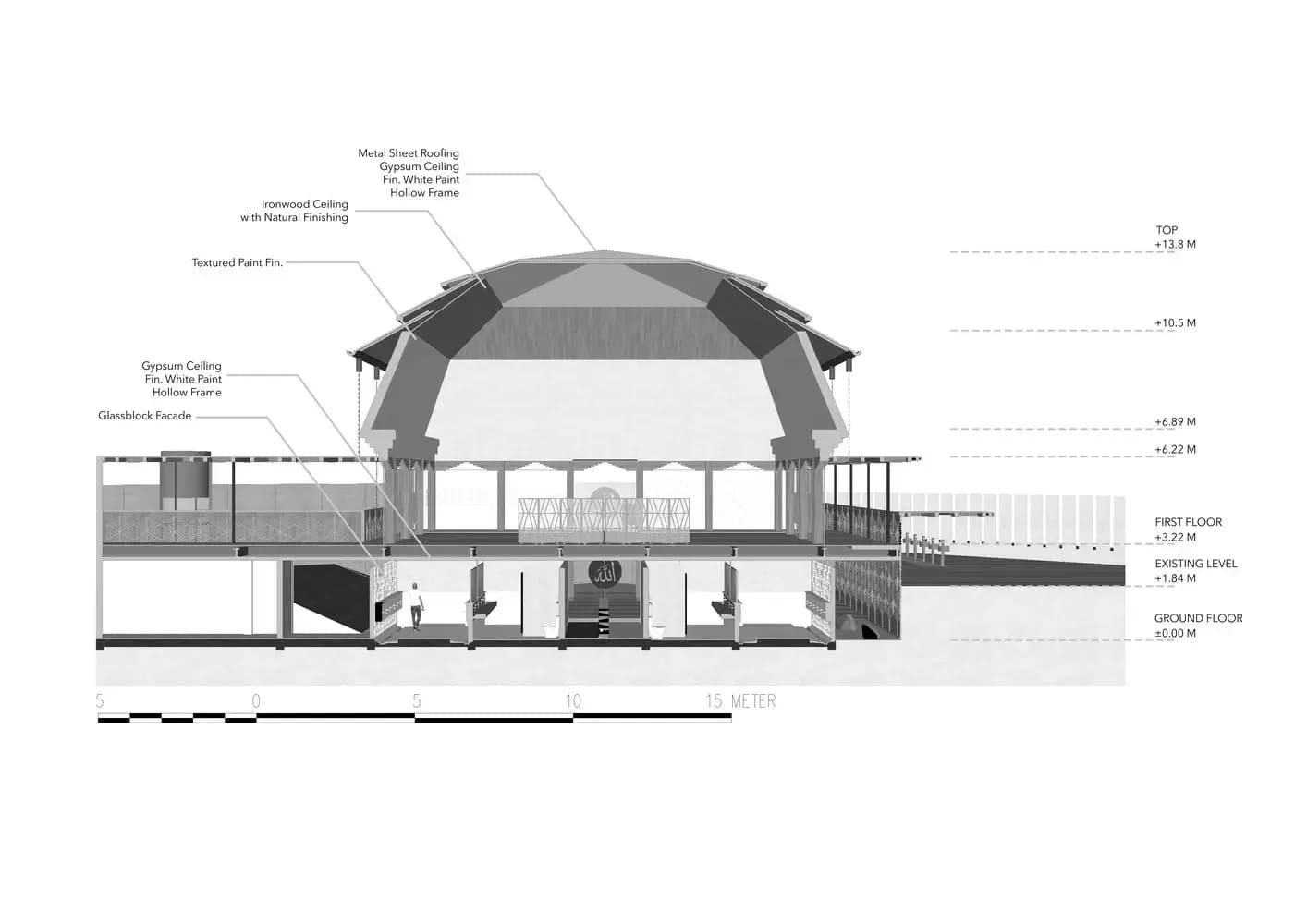 Al-Huda Nusantara Mosque, drawing 1