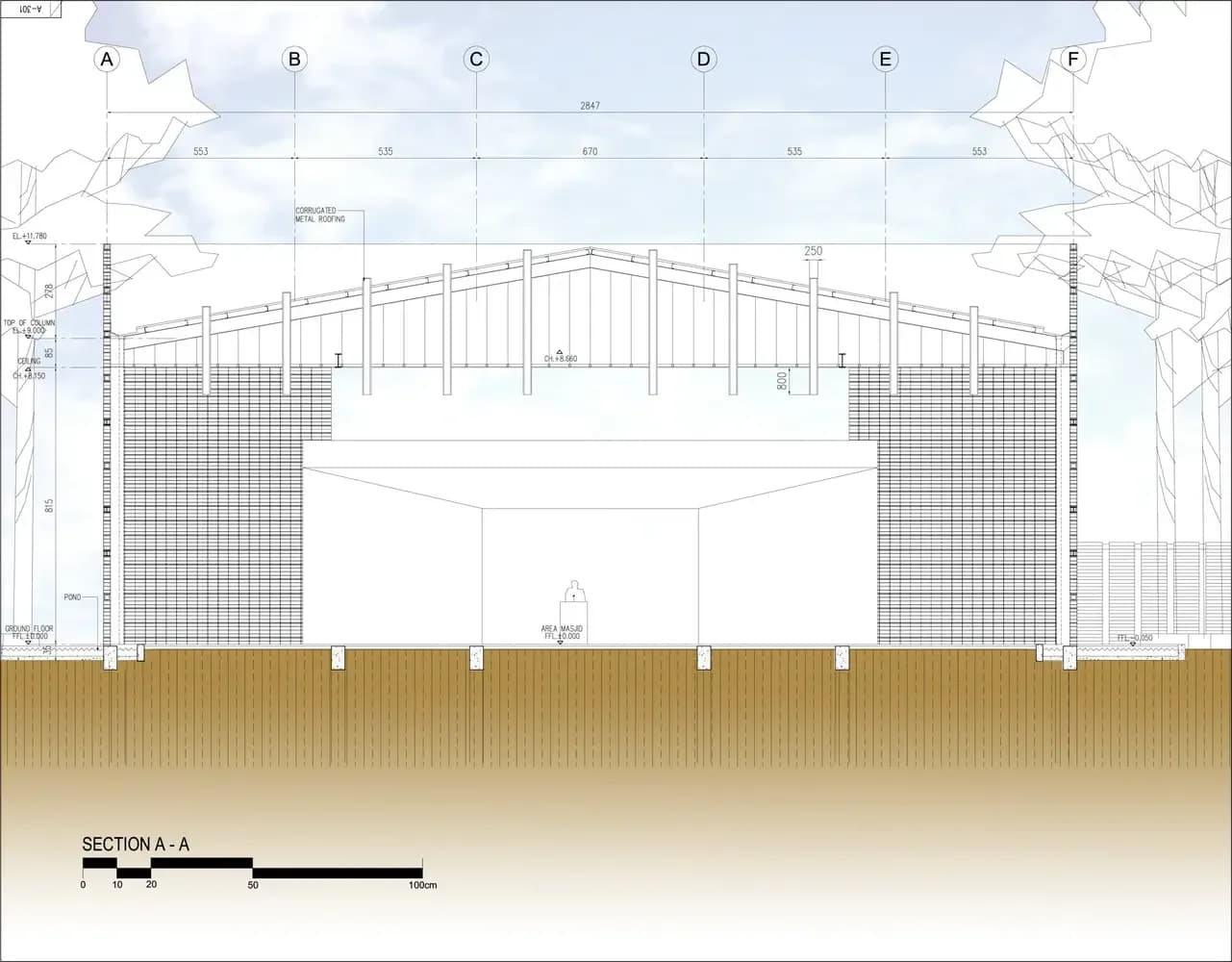 Al-Irsyad Mosque, drawing 3
