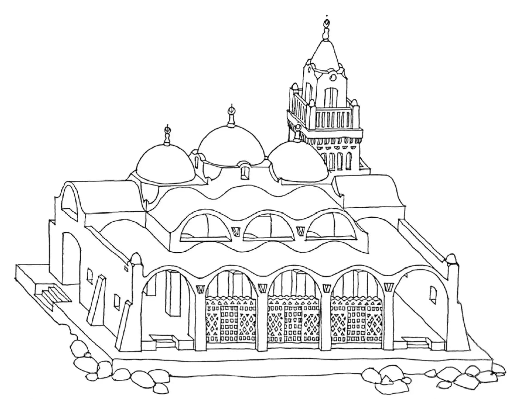 Al-Ruwais Mosque (Al-Farsi Mosque), drawing 3