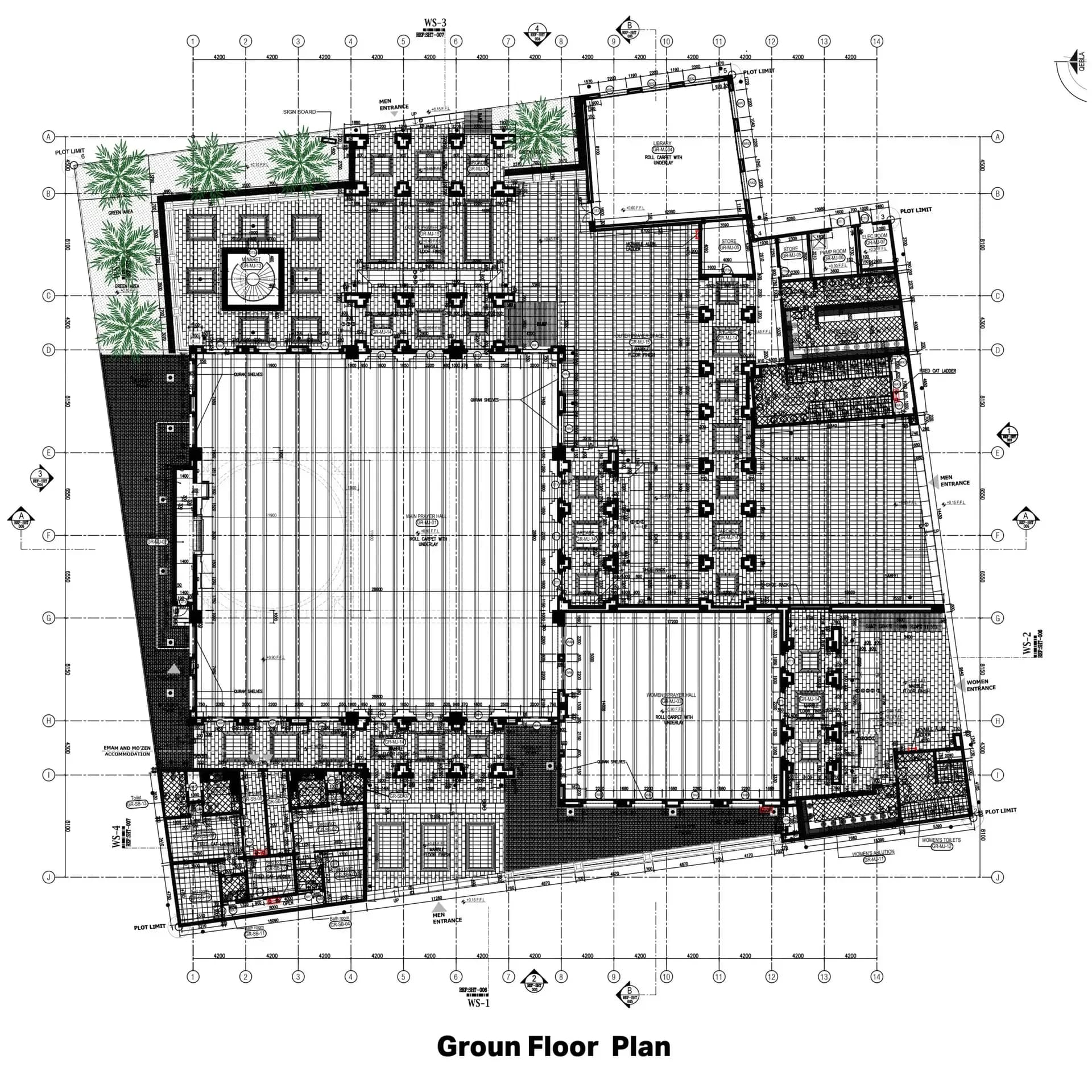 Al-Aleem Mosque, drawing 2