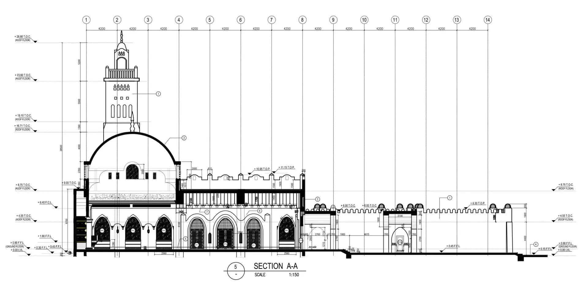 Al-Aleem Mosque, drawing 3