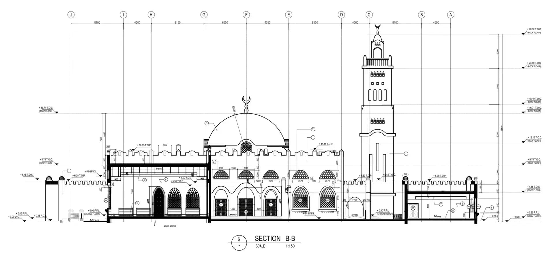 Al-Aleem Mosque, drawing 4