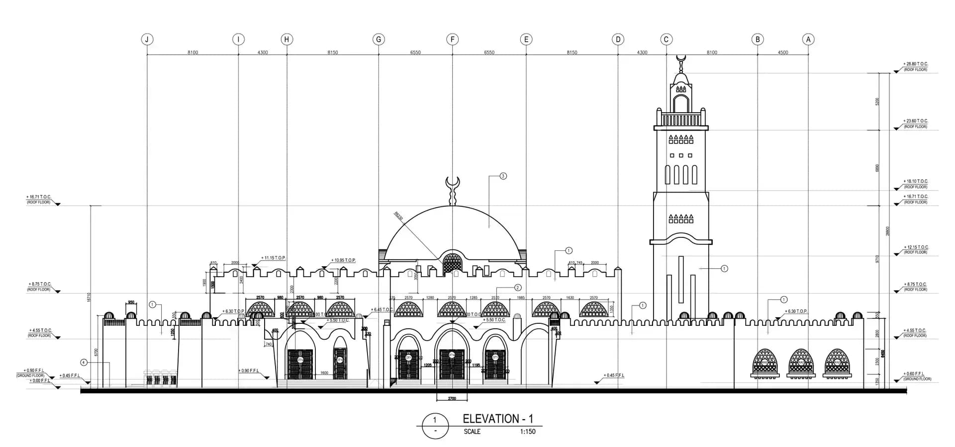 Al-Aleem Mosque, drawing 5