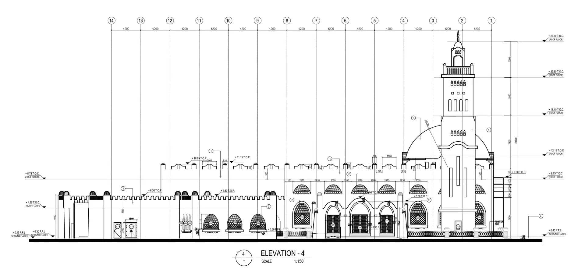 Al-Aleem Mosque, drawing 8