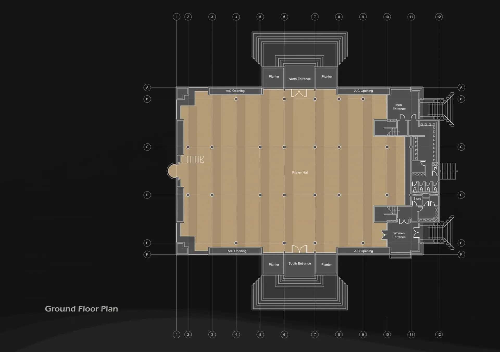 Abu Bakr Al-Siddiq Mosque (Aramco Mosque), drawing 1