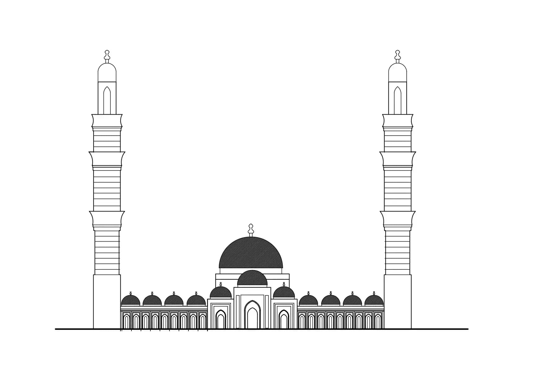 Astana Grand Mosque (Nur-Sultan Grand Mosque), drawing 1