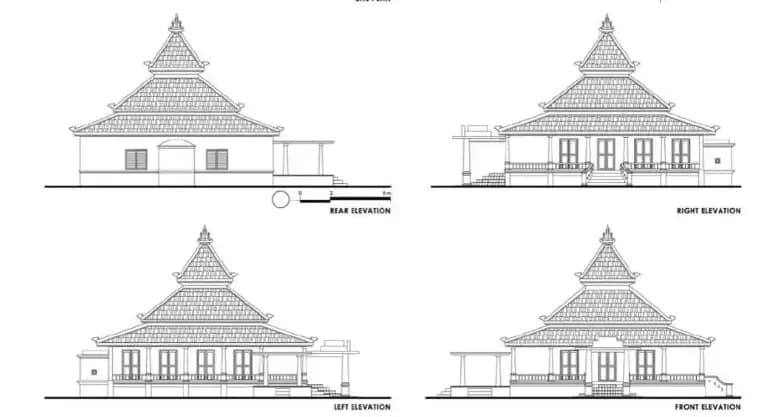 Ayer Barok Mosque, drawing 2