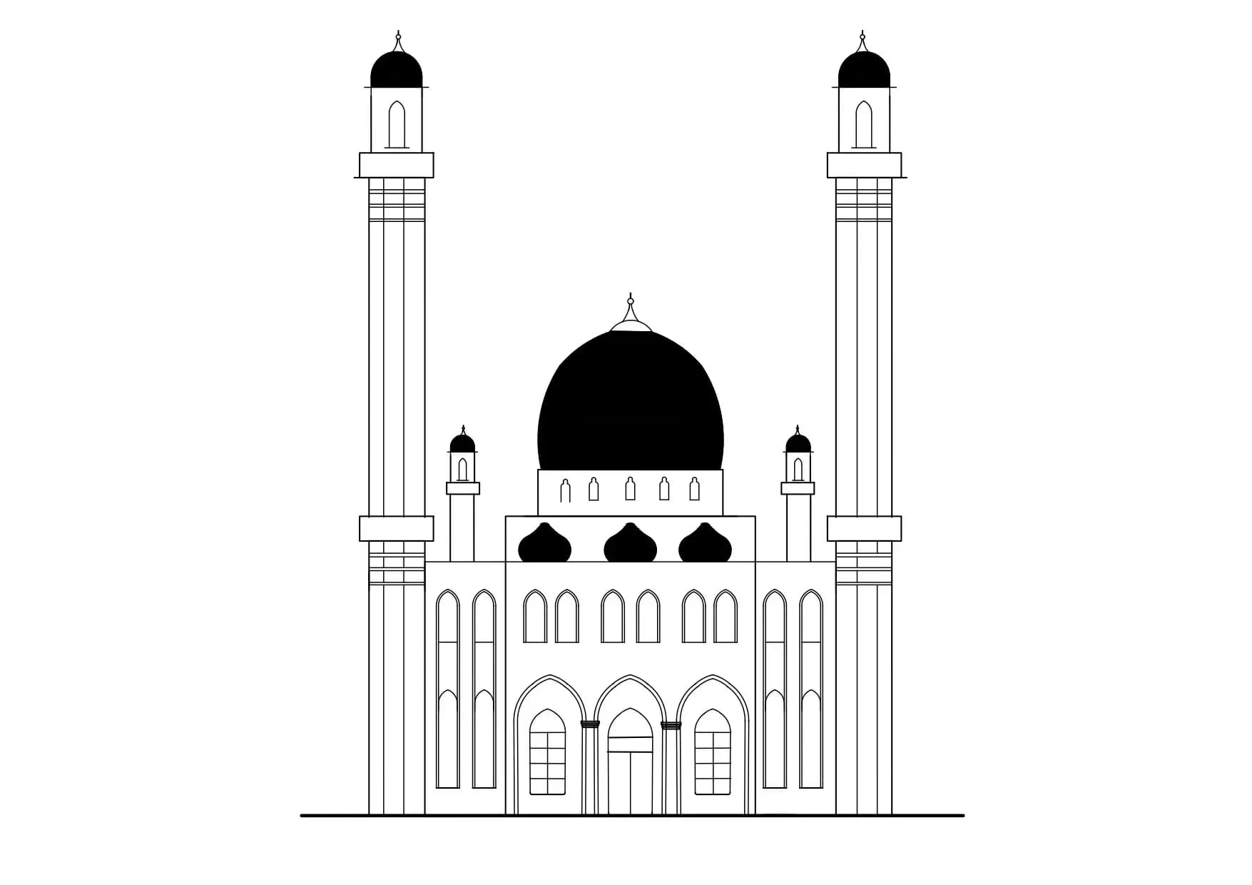 Baiken Mosque, drawing 1
