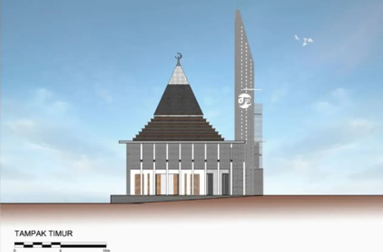 Baiturahim Mosque (Merapi Mosque/ Baiturrahman Mosque), drawing 2