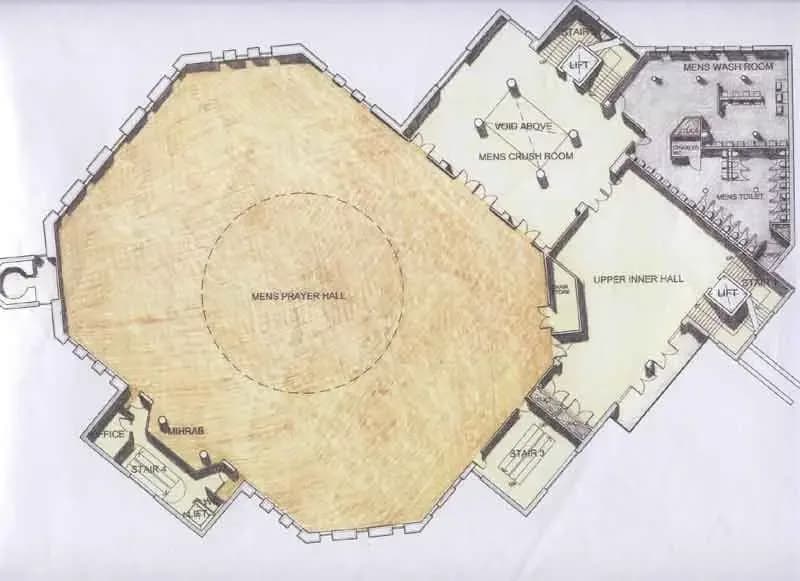 Baitul Futuh Mosque, drawing 4