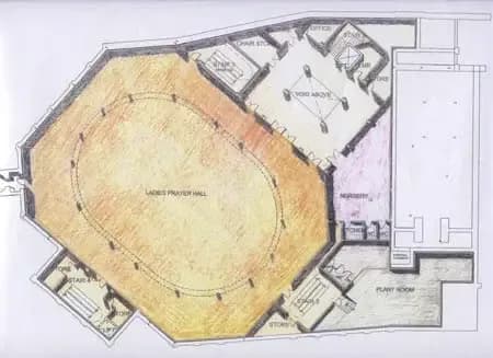 Baitul Futuh Mosque, drawing 5