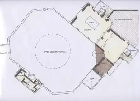 Baitul Futuh Mosque, drawing 6