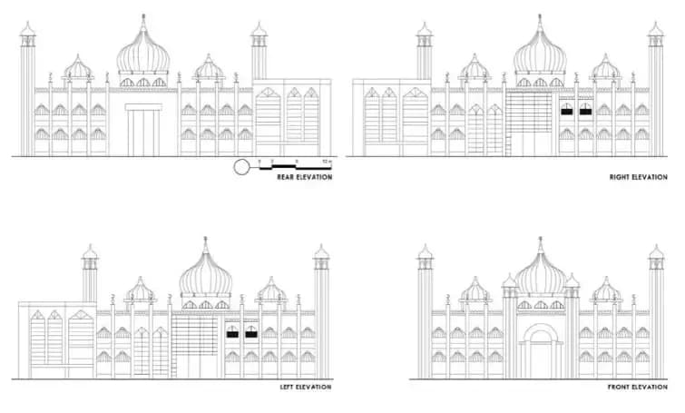 Kuching City Mosque (Bandaraya Kuching Mosque), drawing 1