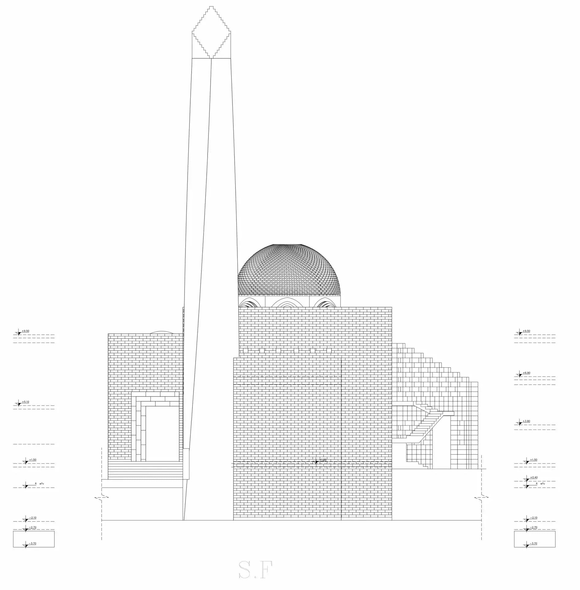 Basuna Mosque (Abu Stait Mosque), drawing 8