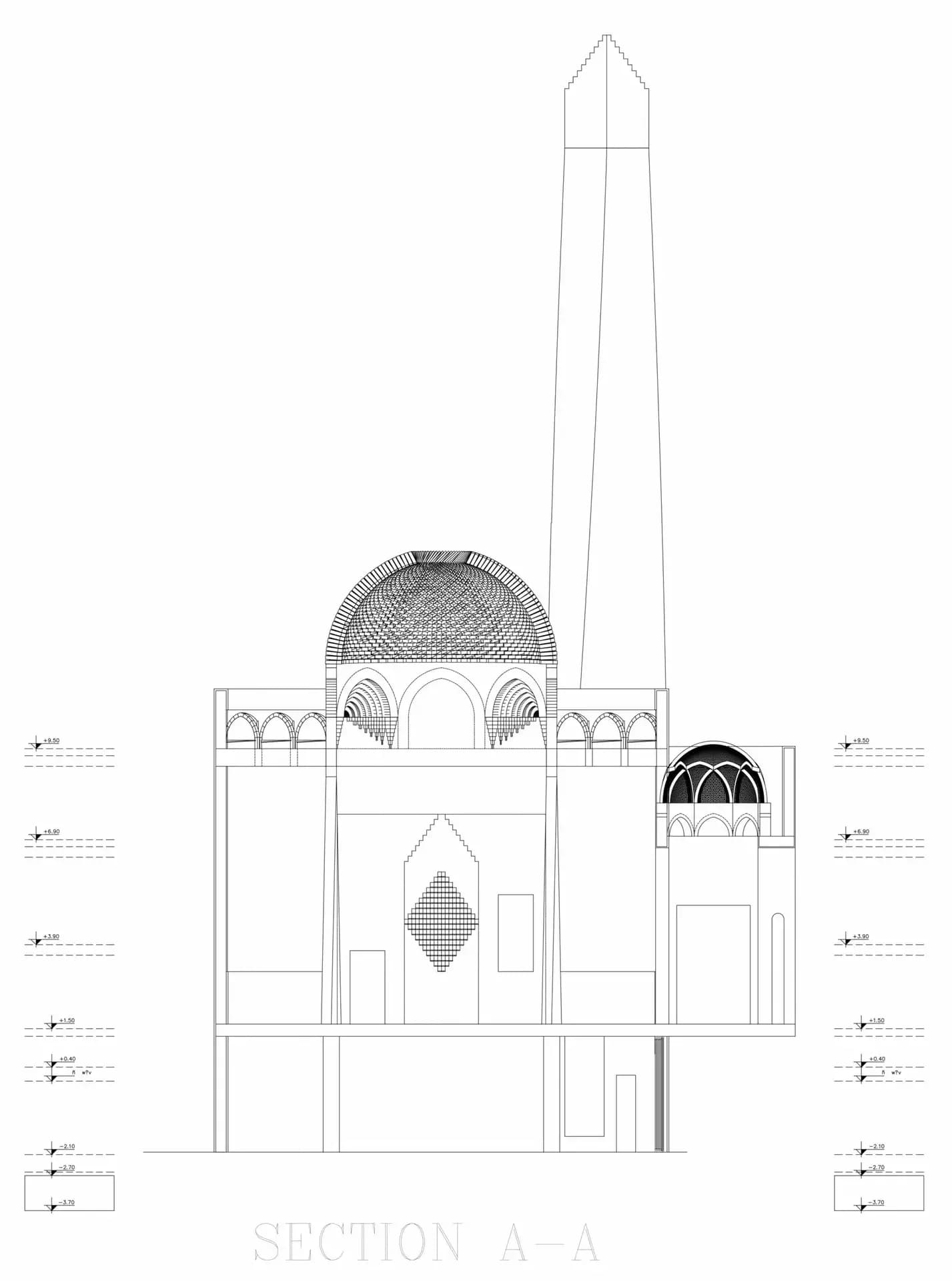 Basuna Mosque (Abu Stait Mosque), drawing 9