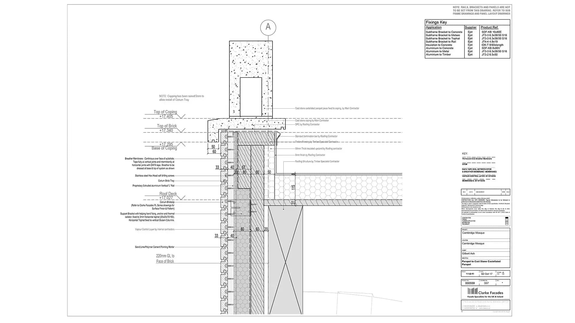 Cambridge Central Mosque, drawing 14