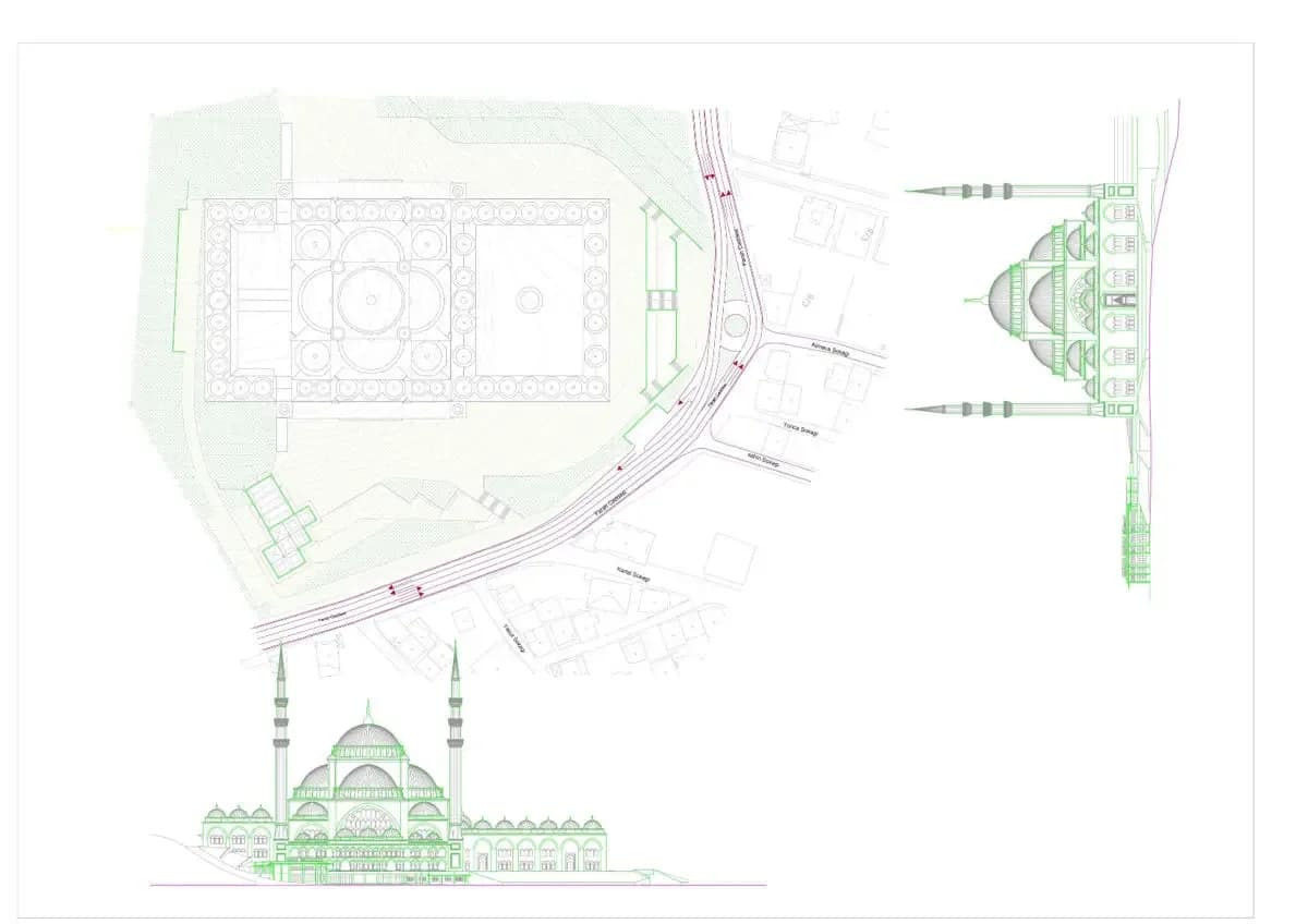 Çamlıca Mosque, drawing 13