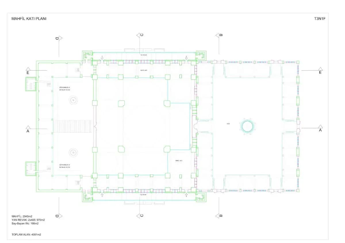 Çamlıca Mosque, drawing 6