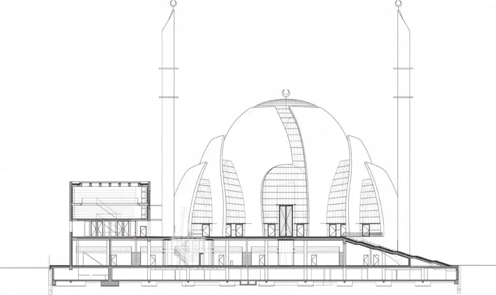 Cologne Central Mosque, drawing 3
