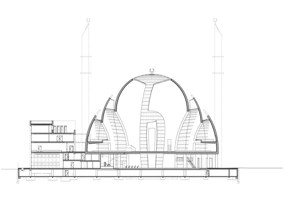 Cologne Central Mosque, drawing 4