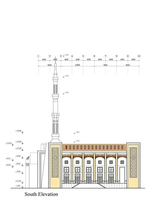 Delgosha Mosque (Bandar Abbas Mosque), drawing 3