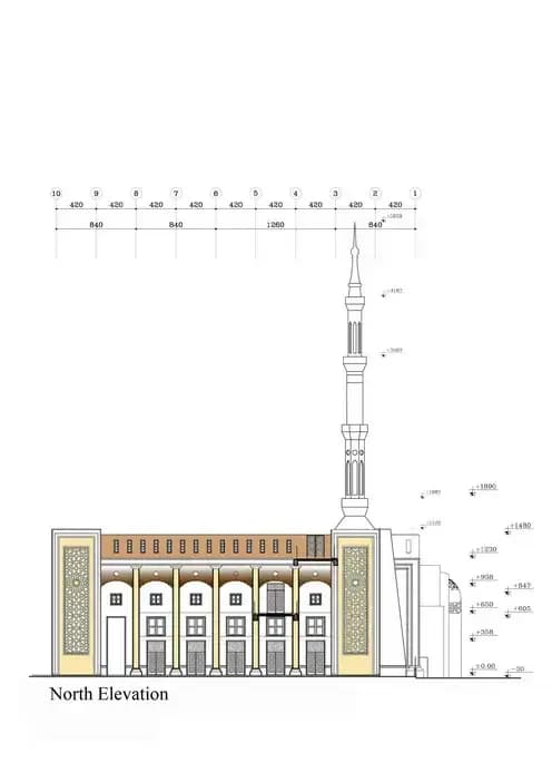 Delgosha Mosque (Bandar Abbas Mosque), drawing 6