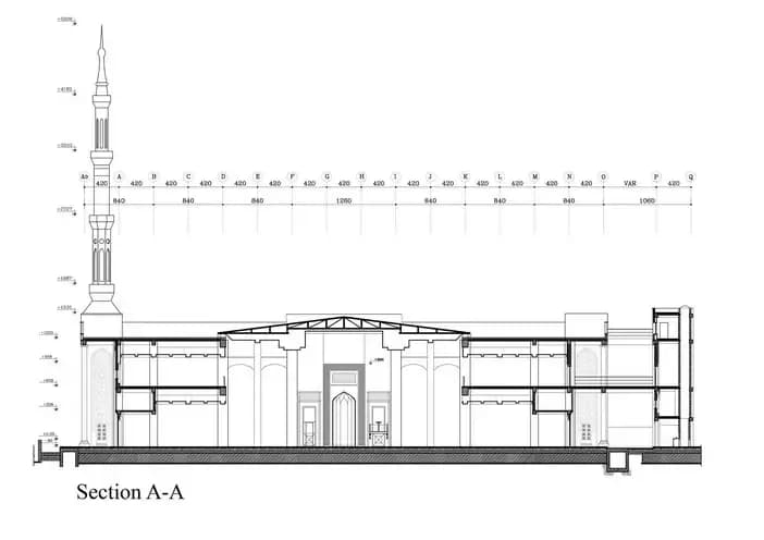 Delgosha Mosque (Bandar Abbas Mosque), drawing 7