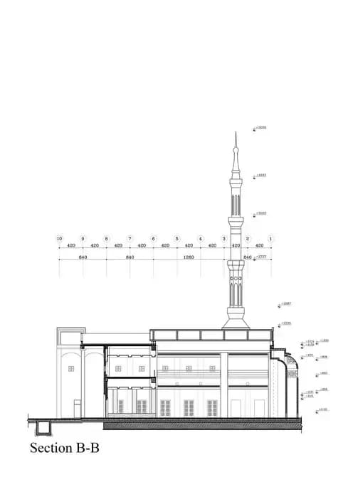 Delgosha Mosque (Bandar Abbas Mosque), drawing 8