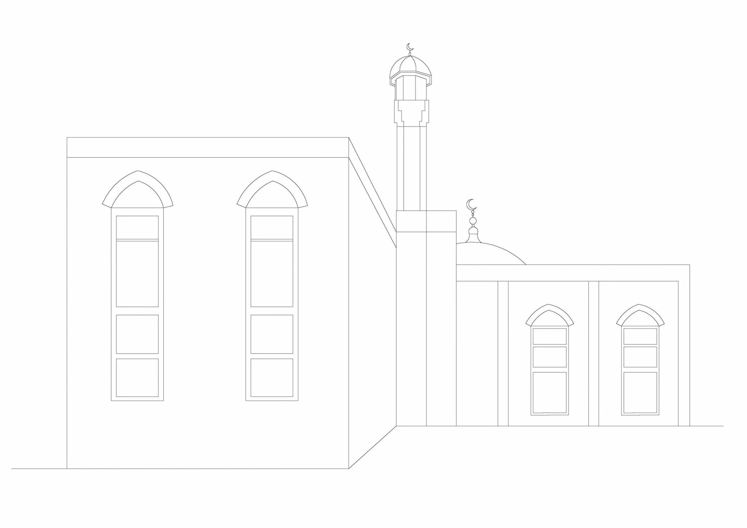 Exeter Mosque, drawing 1