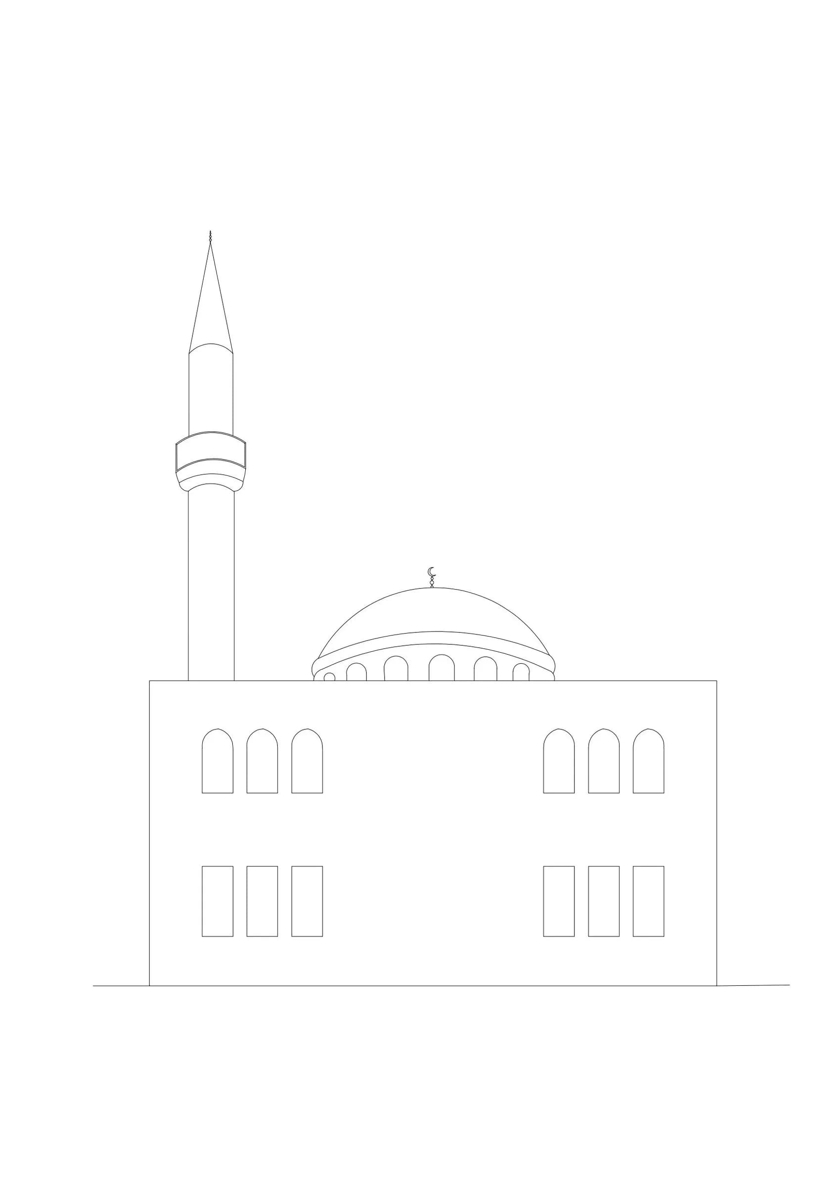 Fatih Mosque, drawing 1