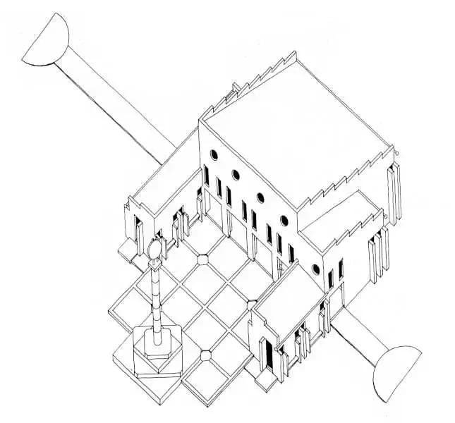 Green Masjid (Mosque for Bey Mia), drawing 2