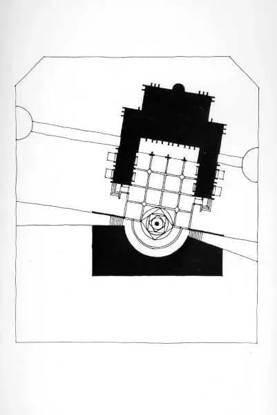 Green Masjid (Mosque for Bey Mia), drawing 7