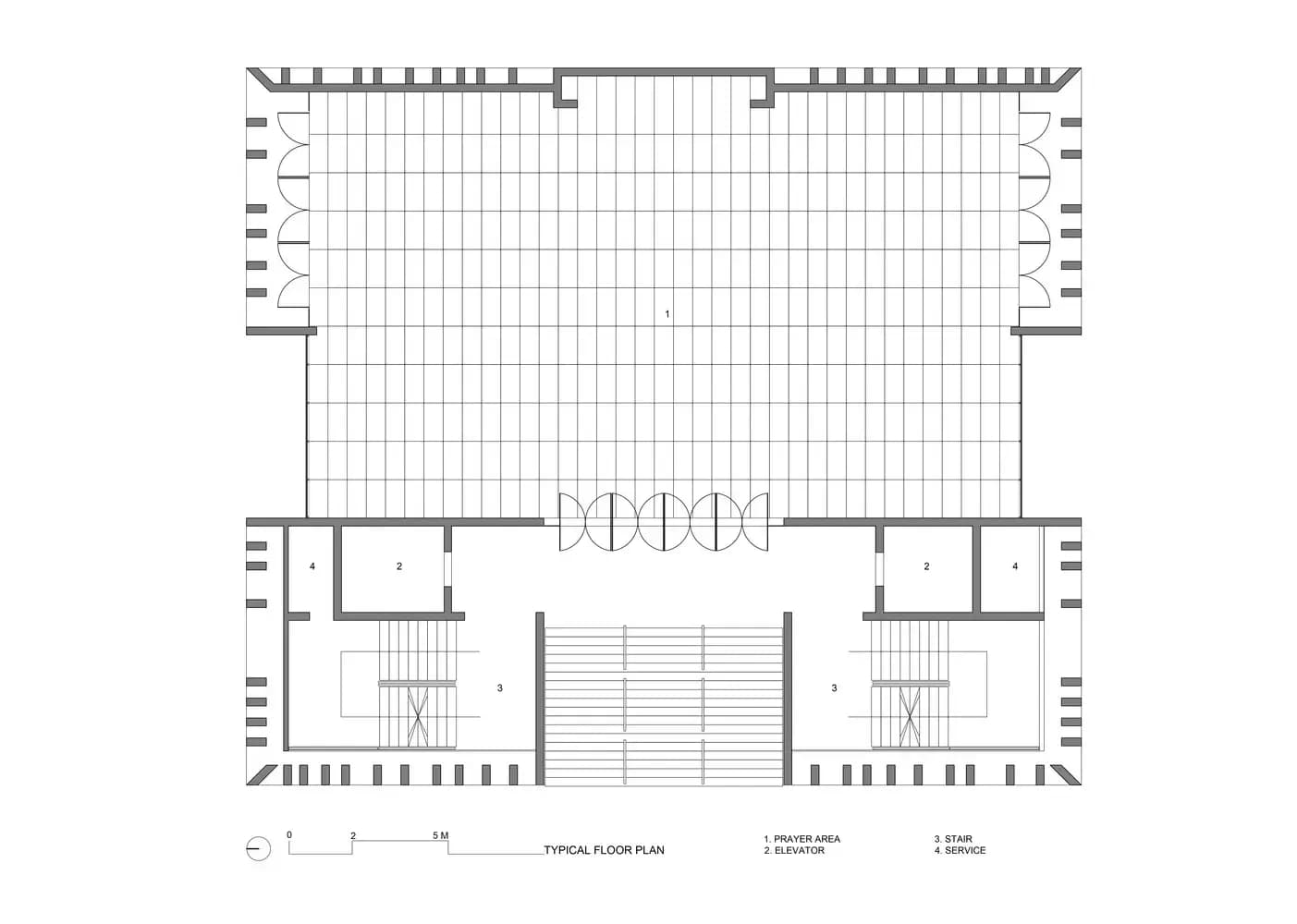 Gulshan Society Mosque, drawing 1