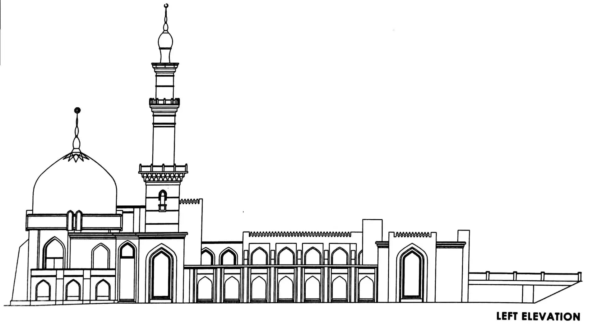Istana Diraja Mosque (Istana Alam Shah Mosque), drawing 4