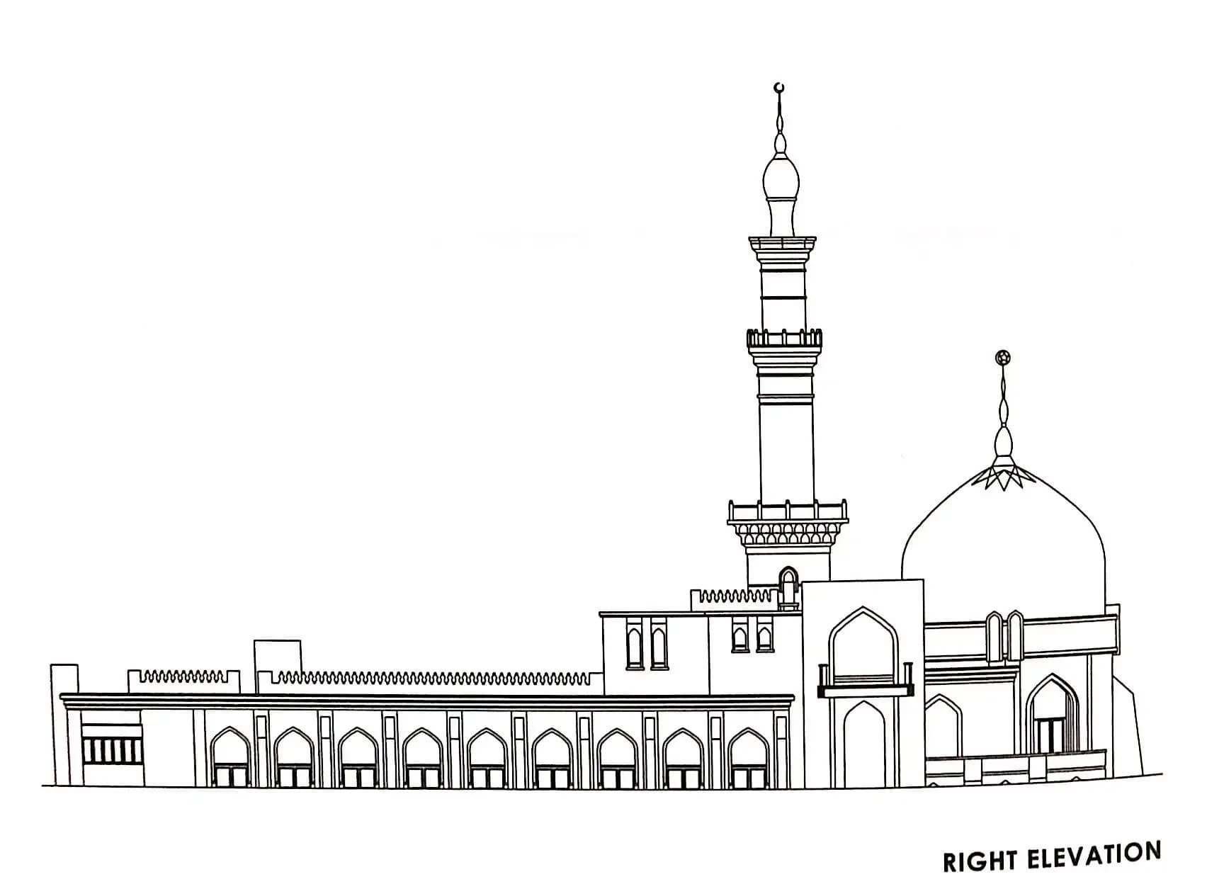 Istana Diraja Mosque (Istana Alam Shah Mosque), drawing 5