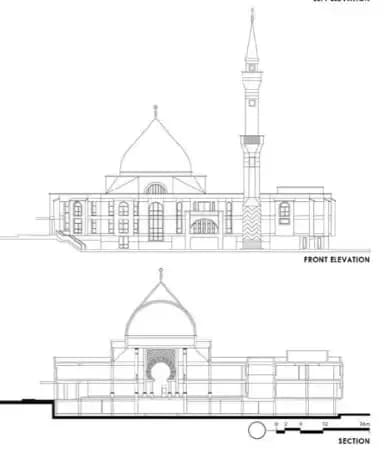 Jamek Sultan Abdul Aziz Mosque, drawing 1