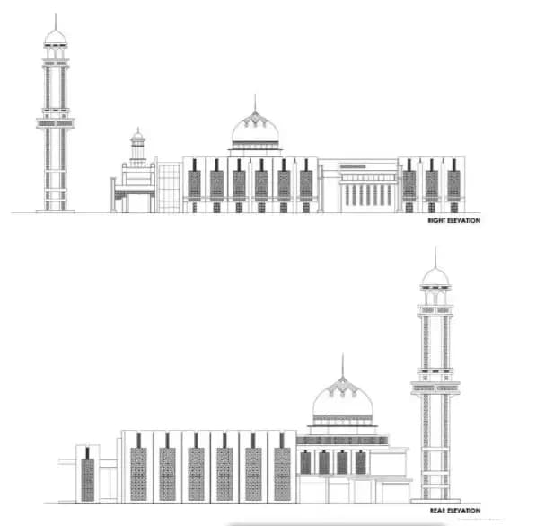 Kampung Baru Jamek Mosque, drawing 2