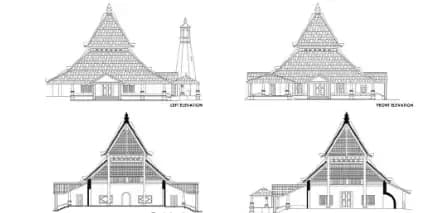 Kampung Hulu Mosque, drawing 3