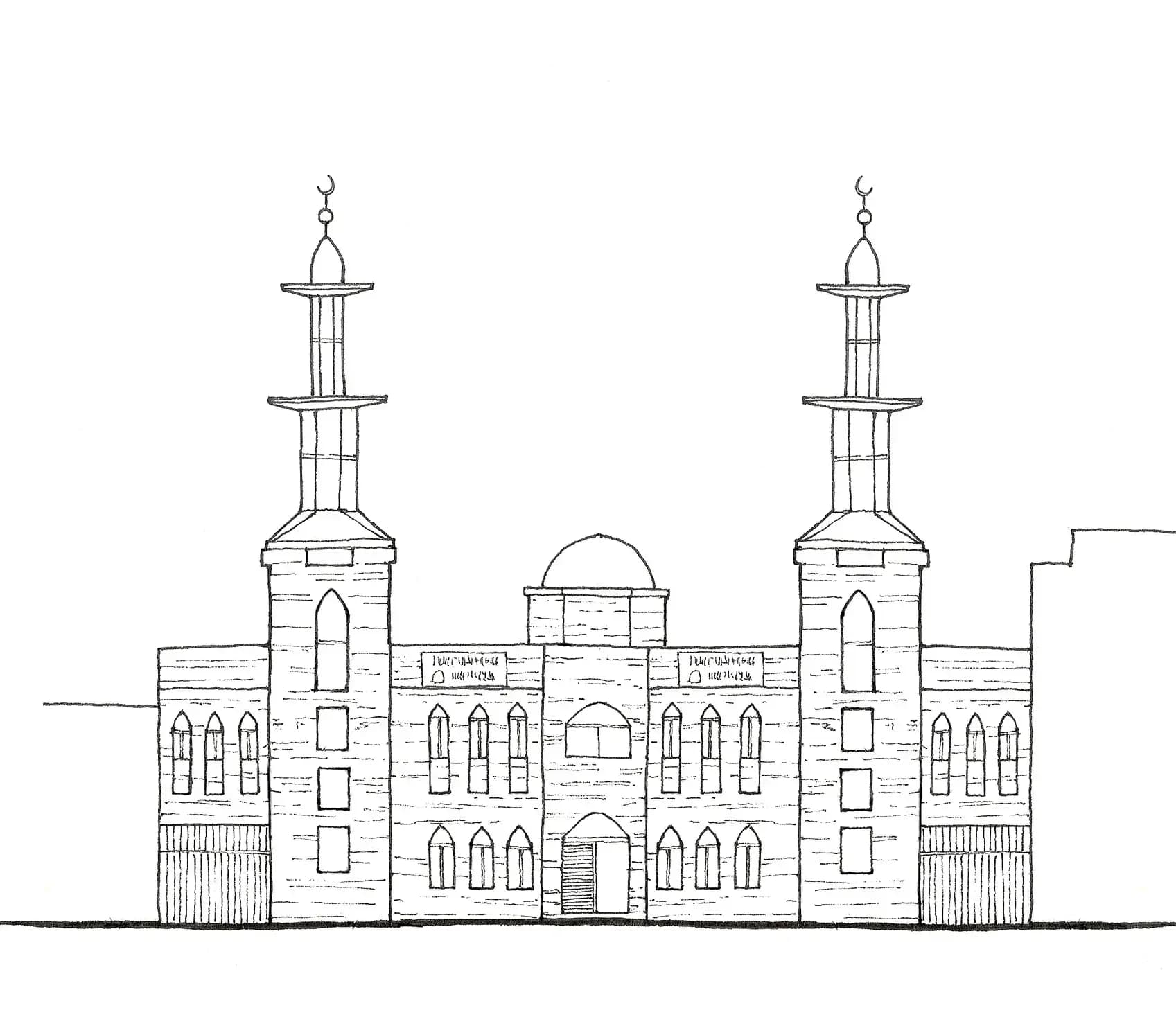Khaled ibn Al-Walid Mosque, drawing 1
