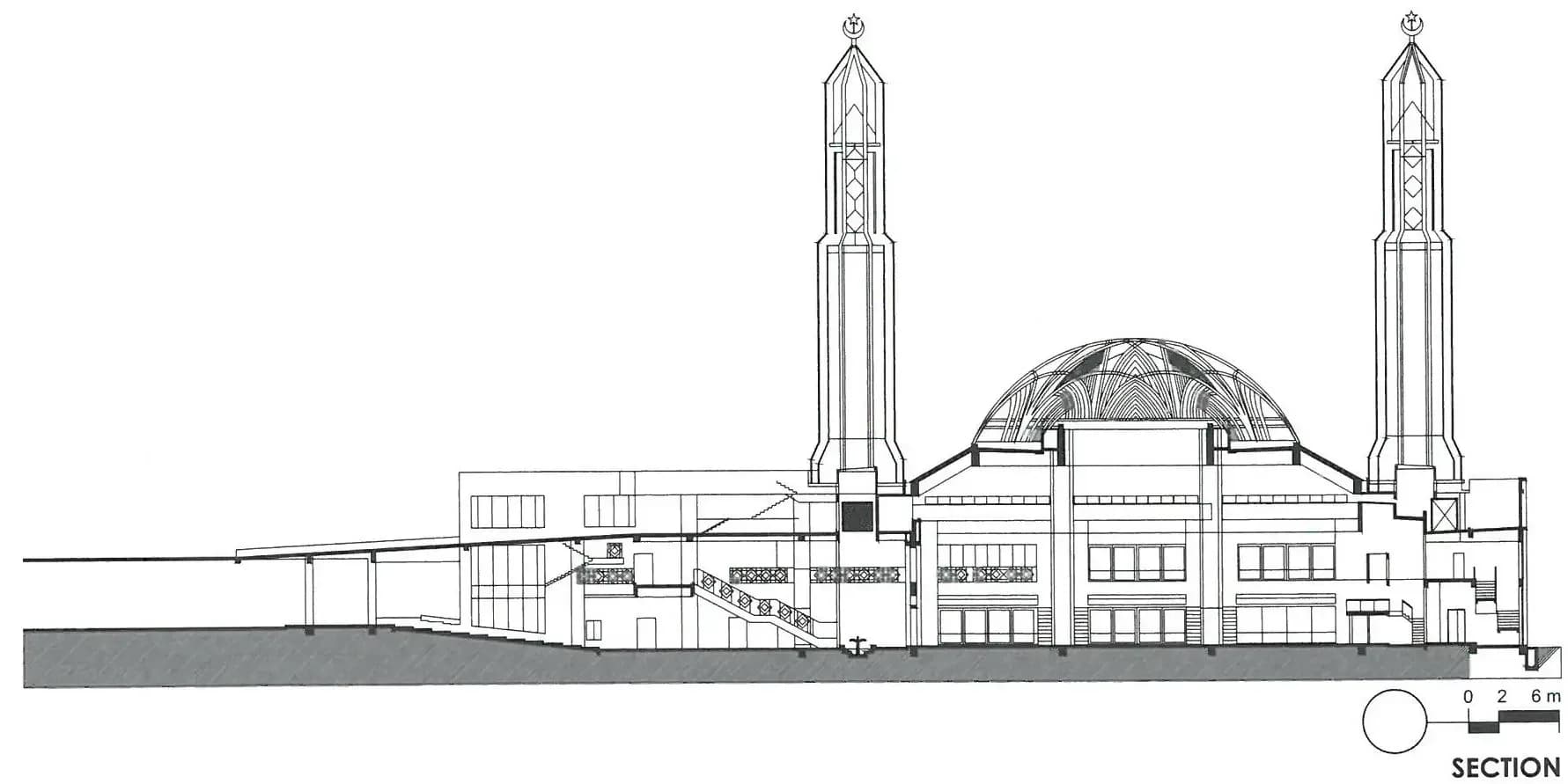 Kota Iskandar Mosque, drawing 2