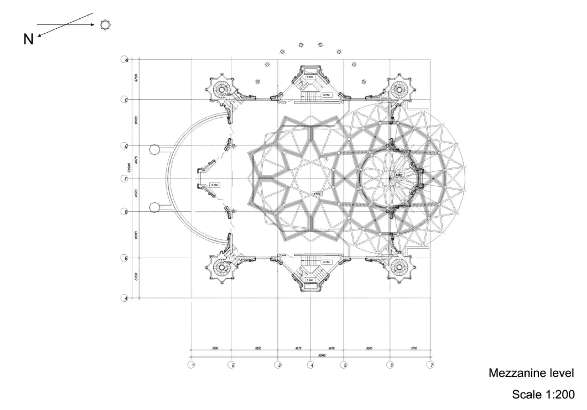 Kul Sharif Mosque, drawing 3
