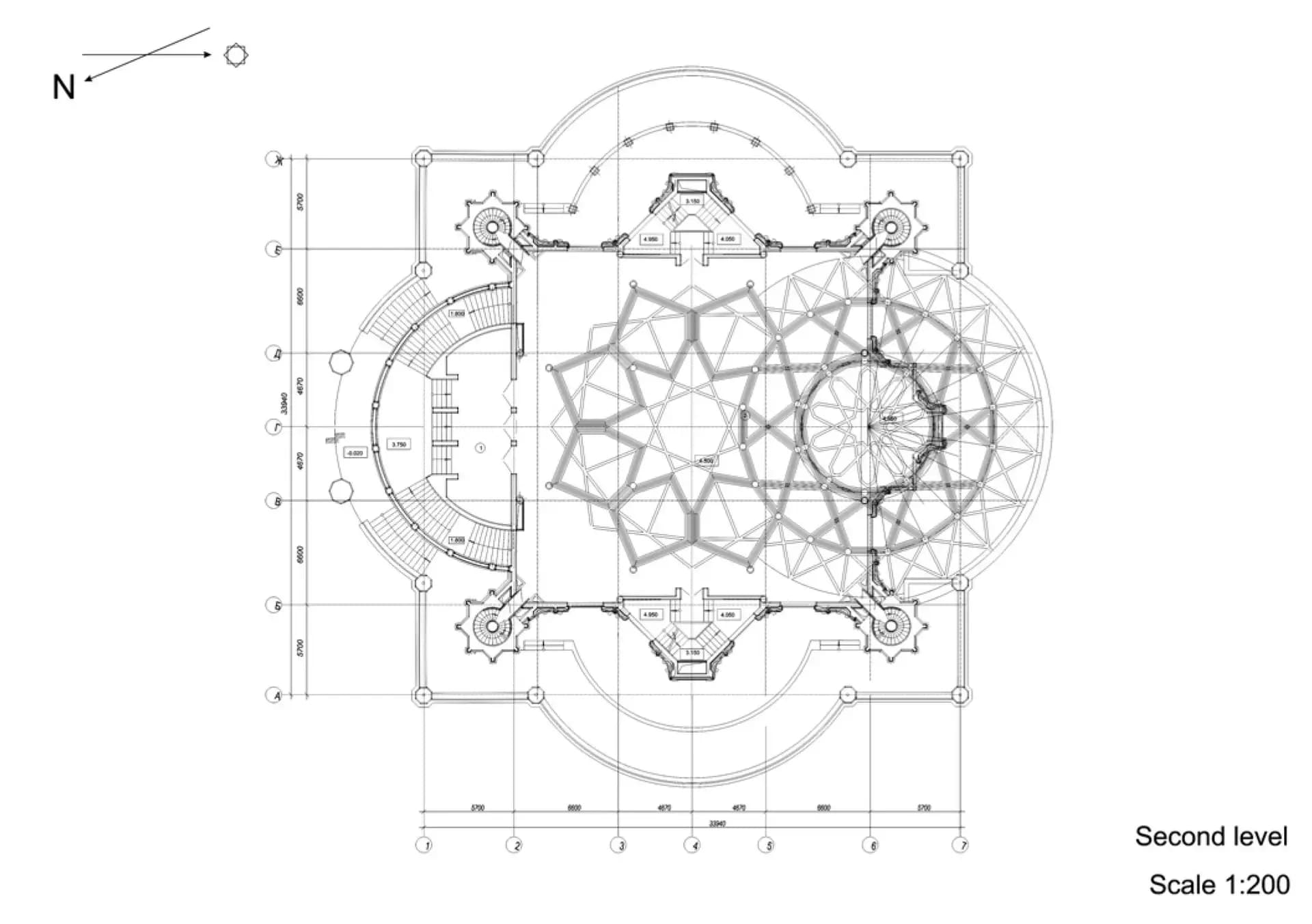 Kul Sharif Mosque, drawing 4