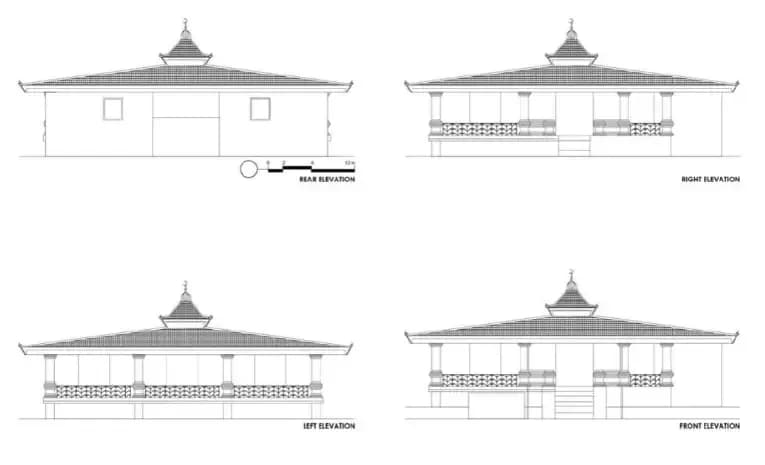 Machap Old Mosque, drawing 1