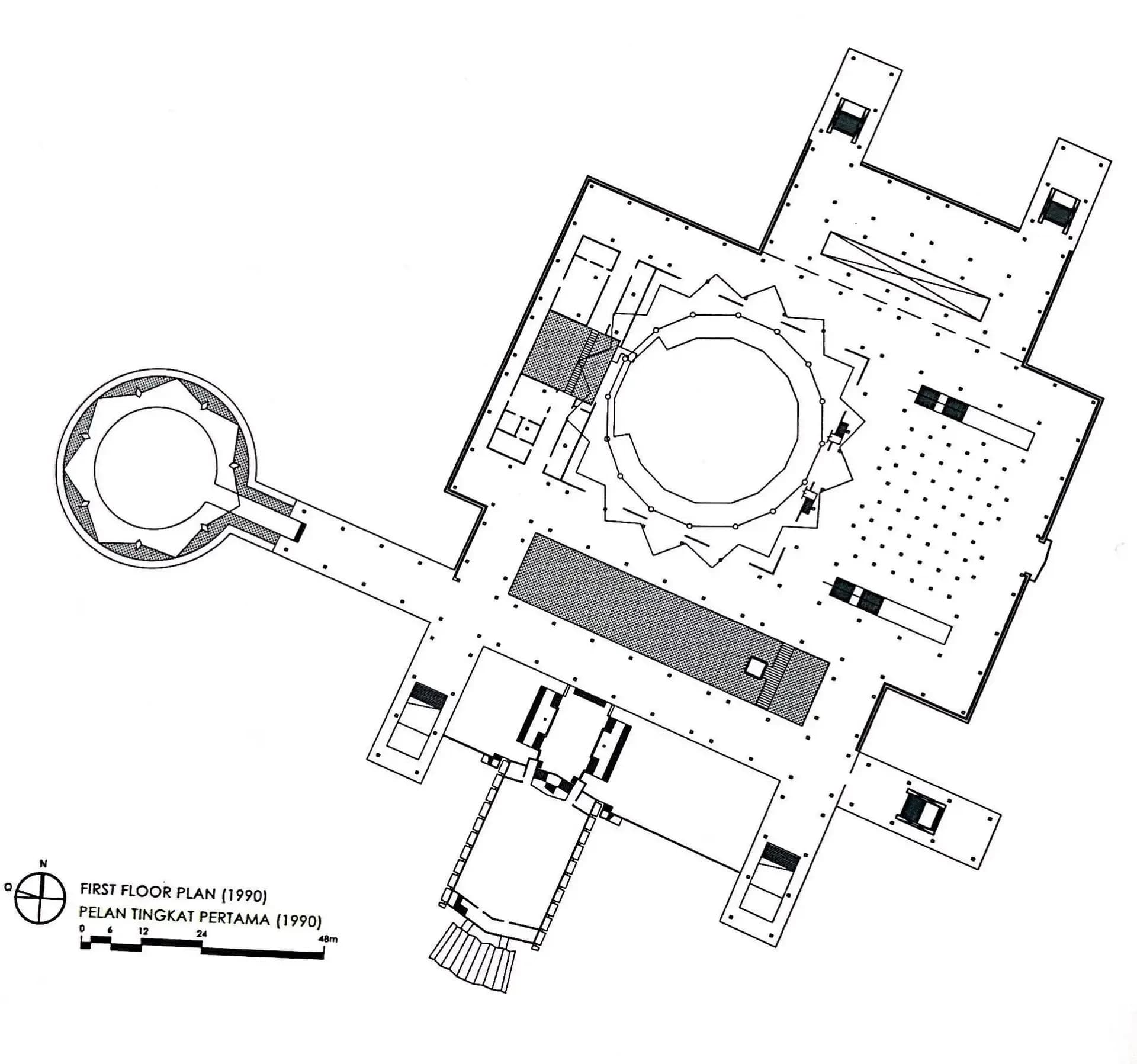 National Mosque of Malaysia (Masjid Negara), drawing 1