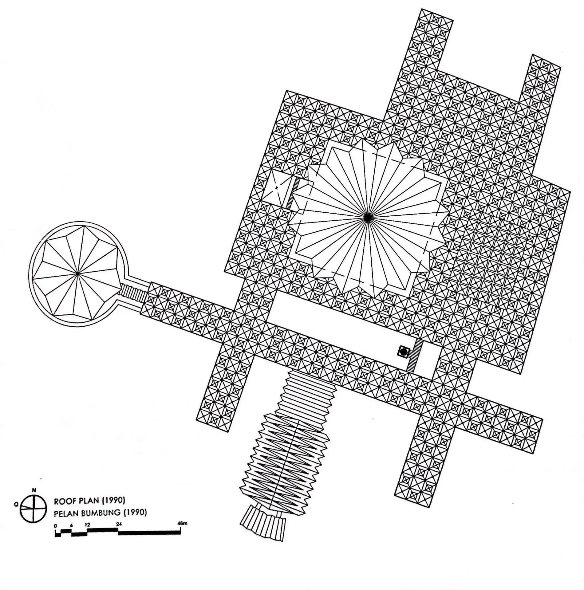 National Mosque of Malaysia (Masjid Negara), drawing 3