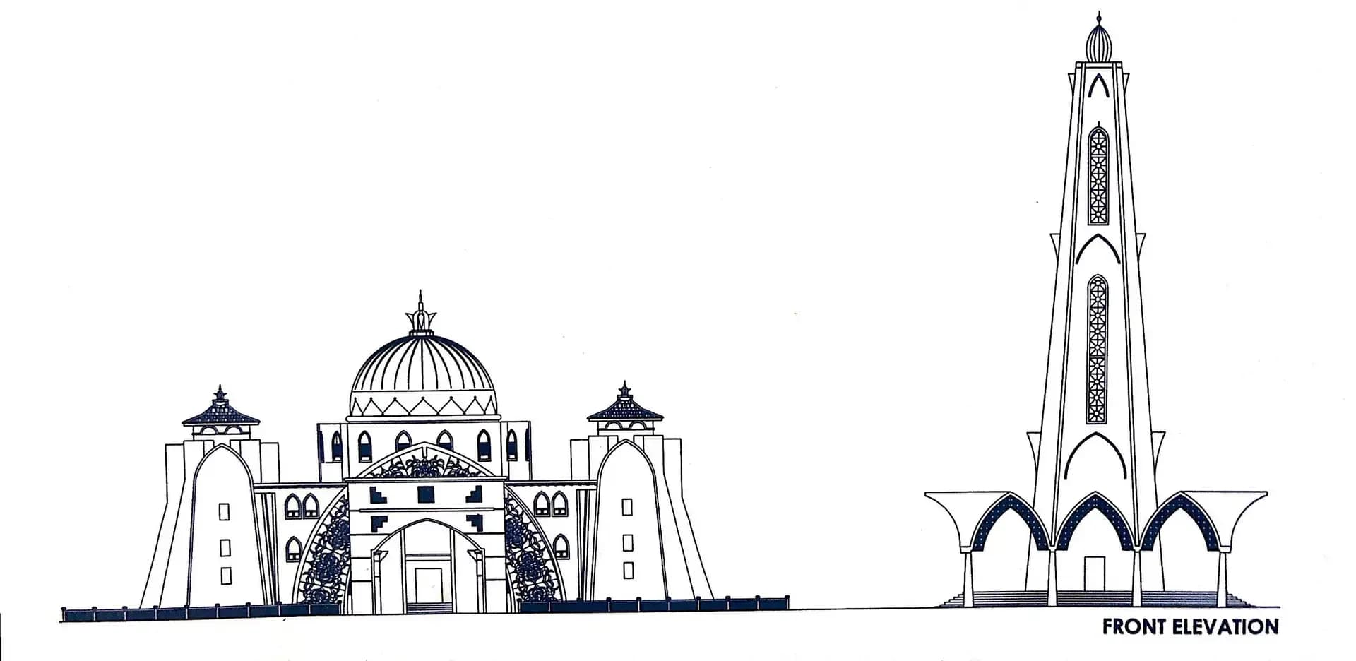 Melaka Straits Mosque, drawing 5