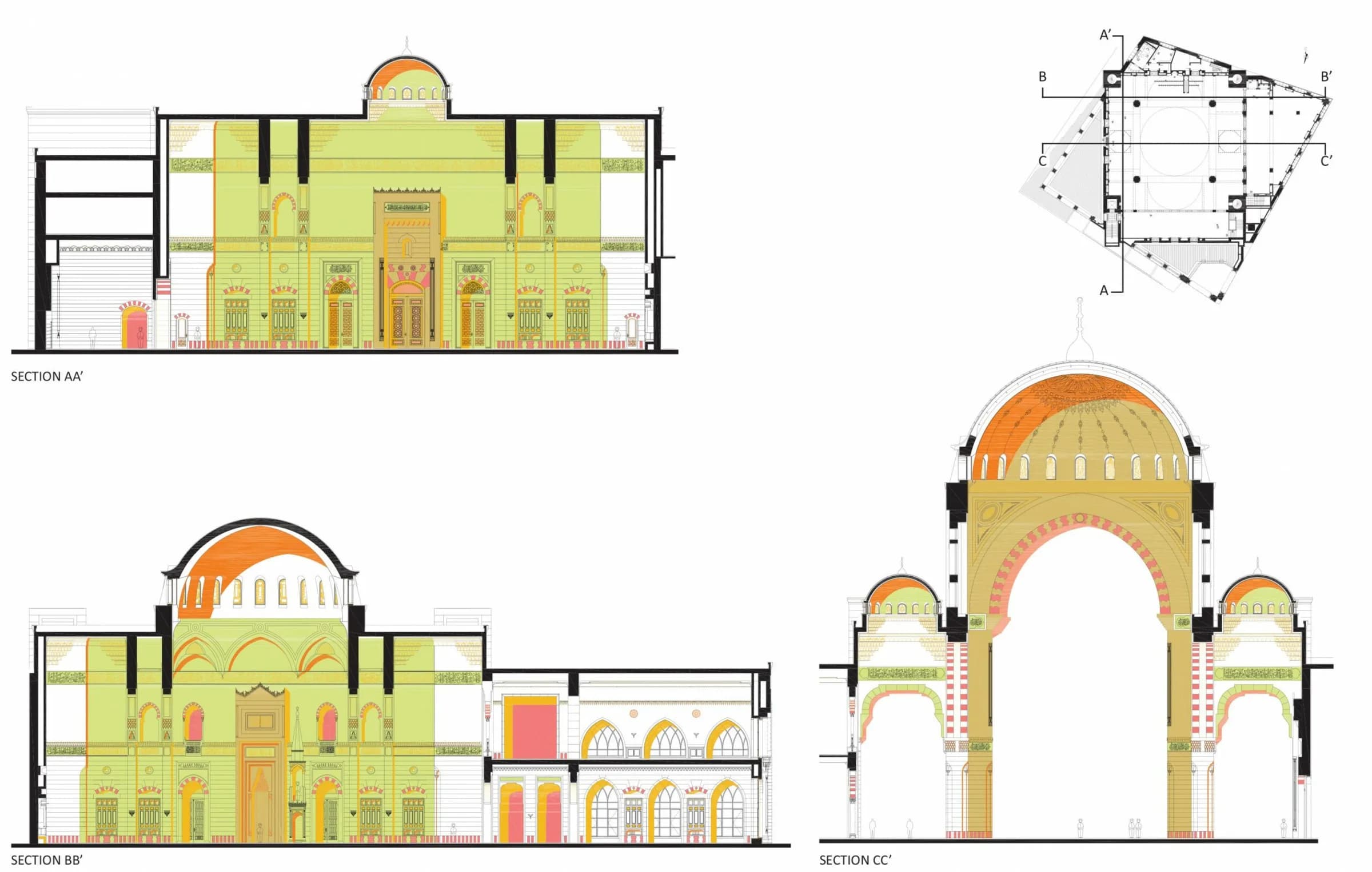 Mohammad Al-Amin Mosque (Blue Mosque), drawing 10