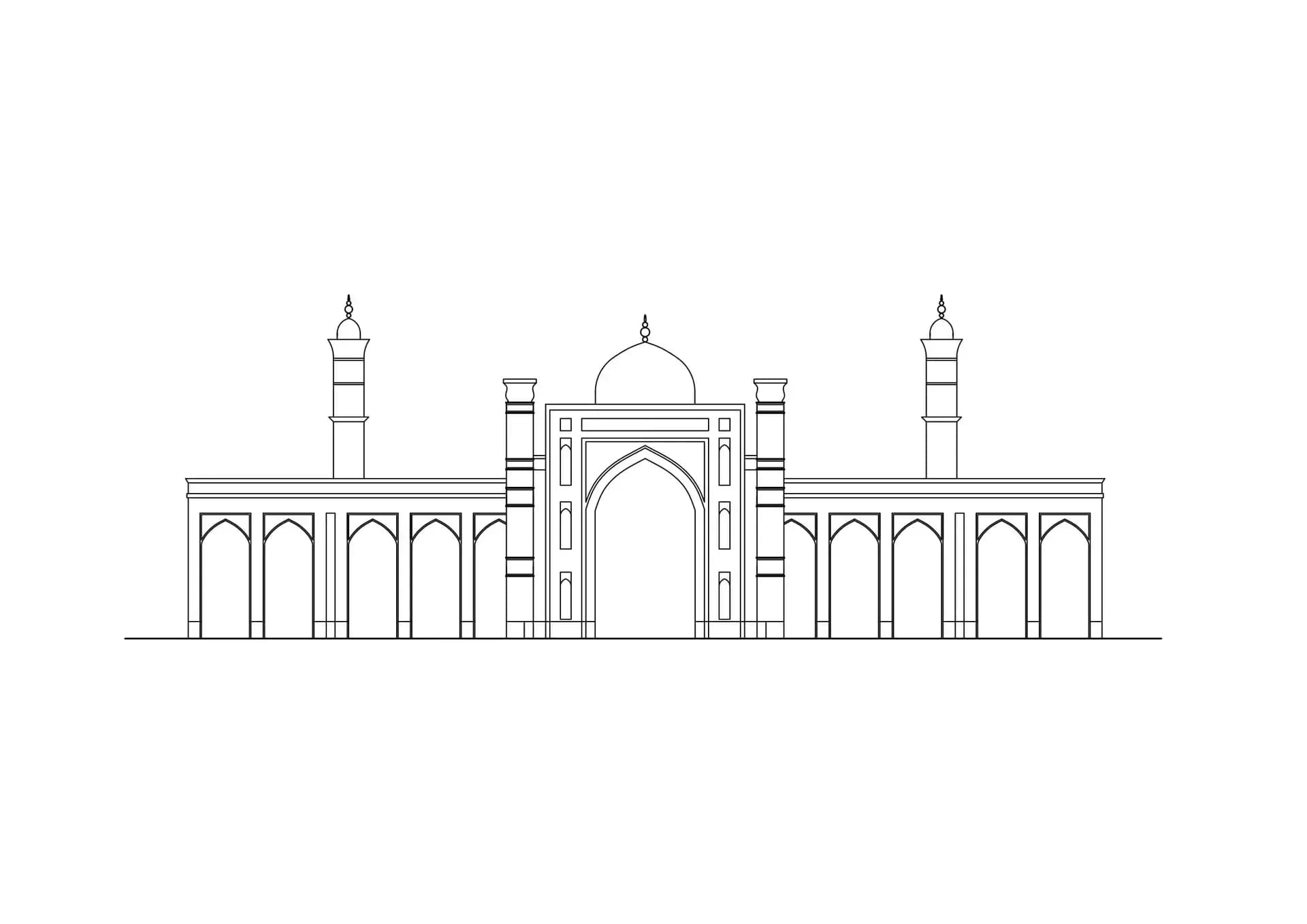 Dushanbe Imam Abu Hanifa Cathedral Mosque (Central Cathedral Mosque), drawing 1