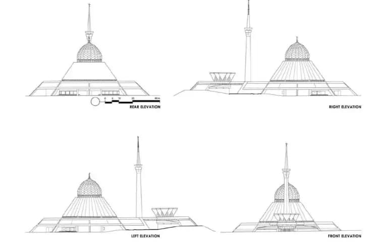 Sandakan District Mosque, drawing 3
